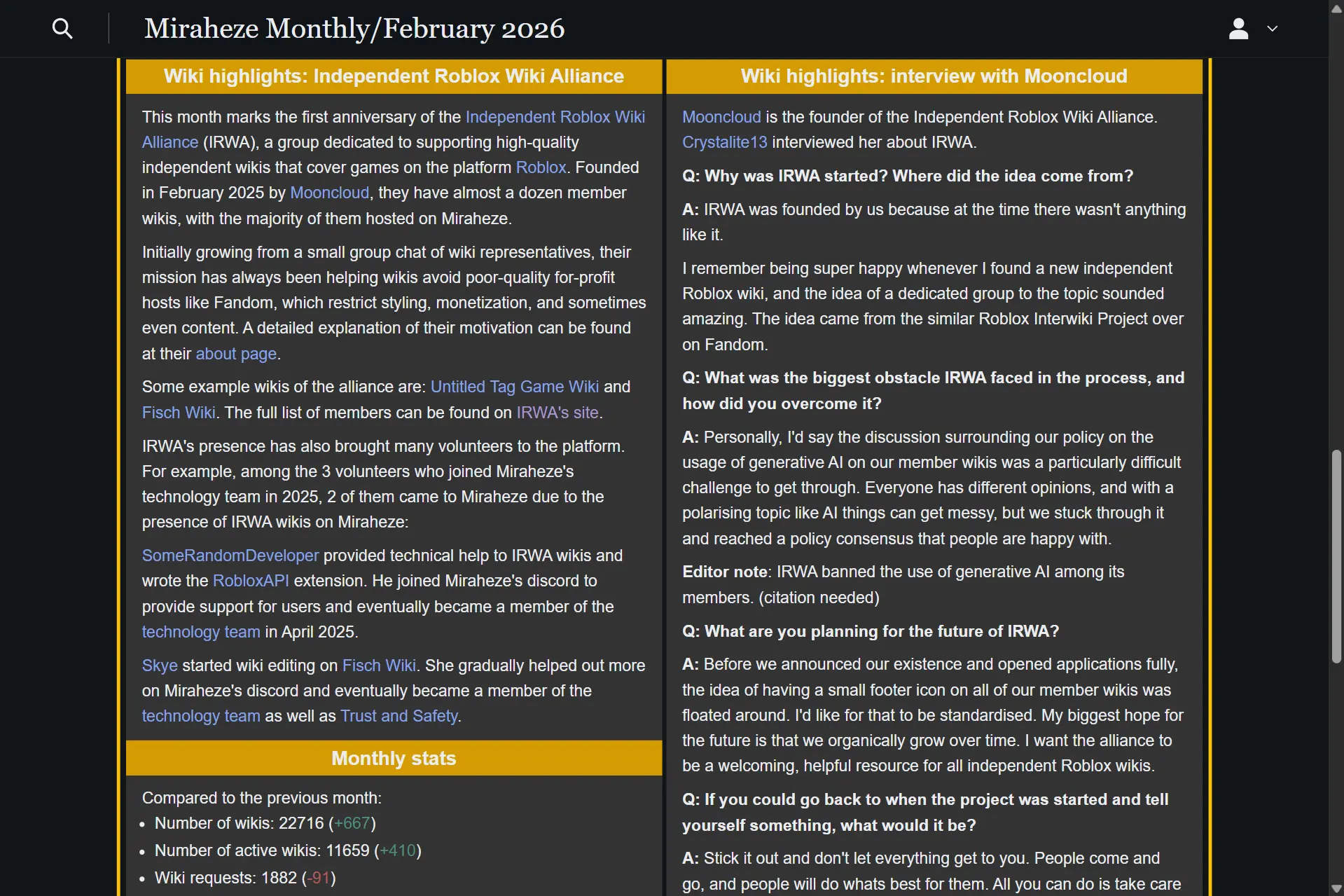 Image for Miraheze Monthly: February 2026